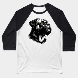 Stunning and Cool Bullmastiff Monochrome and Gold Portrait for Father's Day Baseball T-Shirt